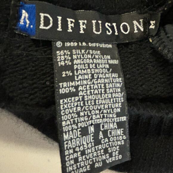 Diffusion Evening Silk Blend Womens Top Angora Wool Long Sleeve Blouse M Sweater - Picture 4 of 9